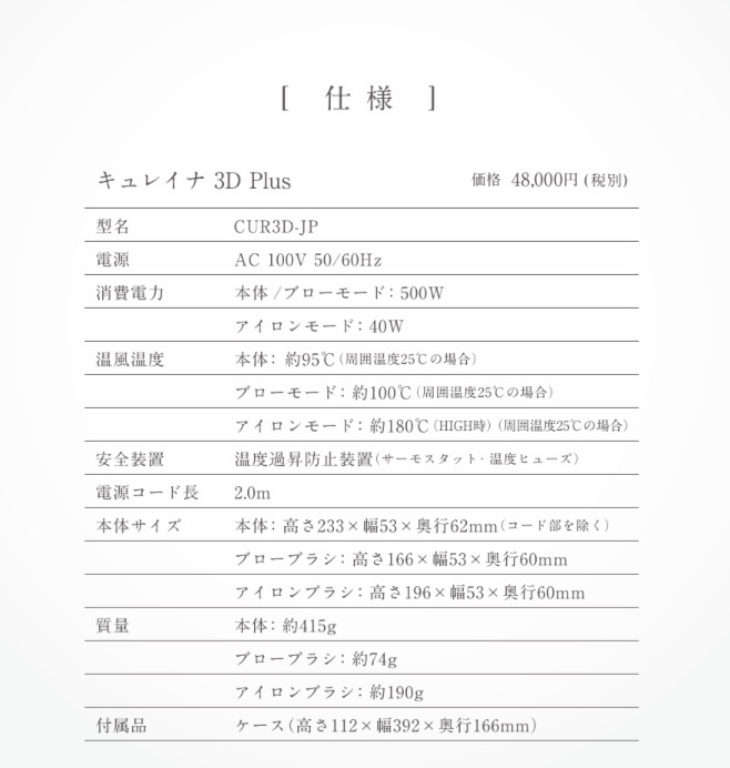 キュレイナ3d plus｜商品紹介｜ビーエムサプライ株式会社